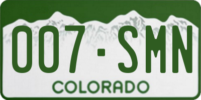 CO license plate 007SMN