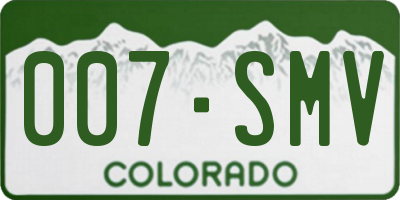 CO license plate 007SMV