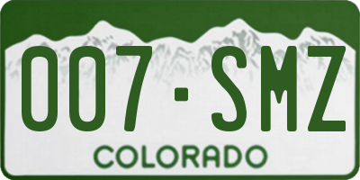 CO license plate 007SMZ