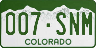 CO license plate 007SNM