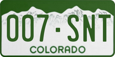 CO license plate 007SNT