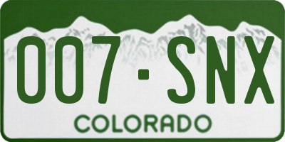 CO license plate 007SNX
