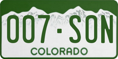 CO license plate 007SON