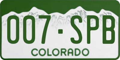 CO license plate 007SPB