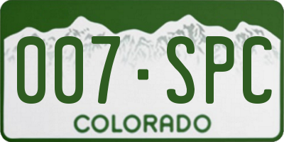 CO license plate 007SPC