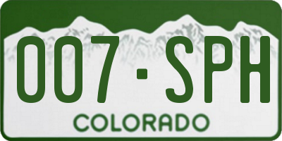 CO license plate 007SPH