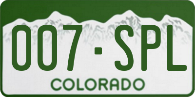 CO license plate 007SPL