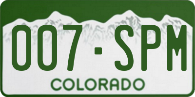 CO license plate 007SPM