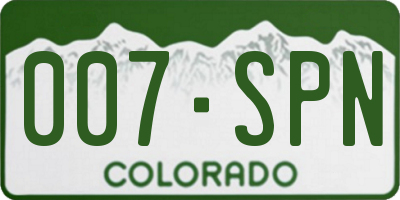 CO license plate 007SPN