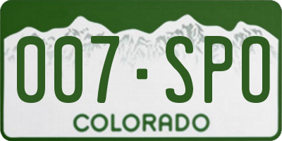 CO license plate 007SPO