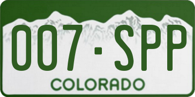 CO license plate 007SPP