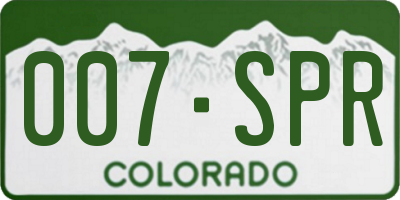 CO license plate 007SPR