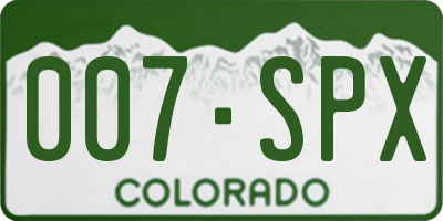 CO license plate 007SPX