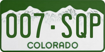 CO license plate 007SQP