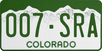 CO license plate 007SRA