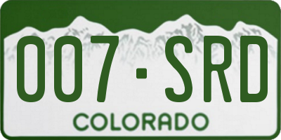 CO license plate 007SRD