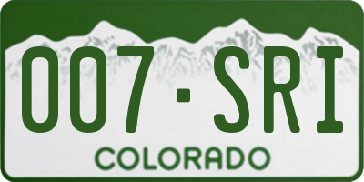 CO license plate 007SRI