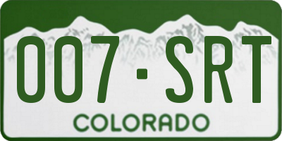 CO license plate 007SRT