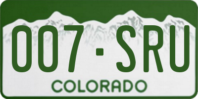 CO license plate 007SRU
