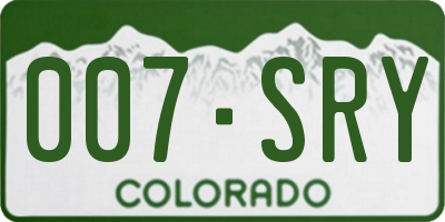 CO license plate 007SRY