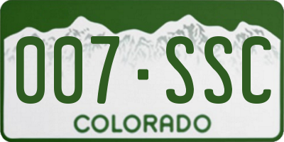 CO license plate 007SSC