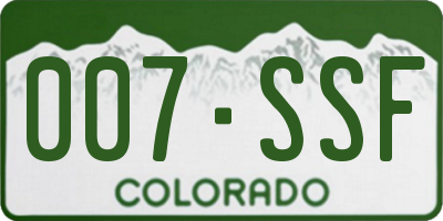 CO license plate 007SSF