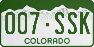 CO license plate 007SSK