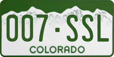 CO license plate 007SSL