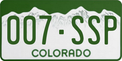 CO license plate 007SSP