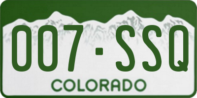 CO license plate 007SSQ