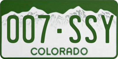 CO license plate 007SSY