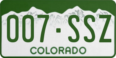 CO license plate 007SSZ