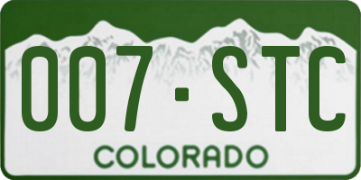 CO license plate 007STC