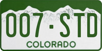 CO license plate 007STD