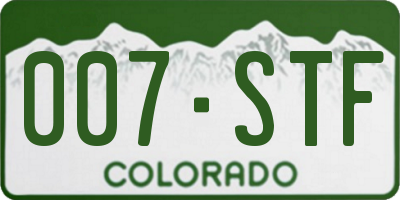CO license plate 007STF
