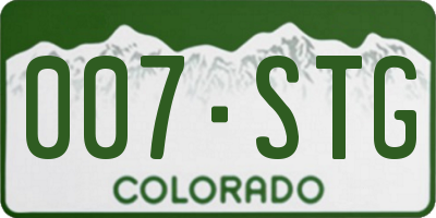 CO license plate 007STG