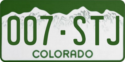CO license plate 007STJ