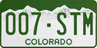 CO license plate 007STM