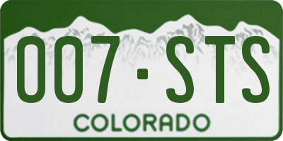 CO license plate 007STS
