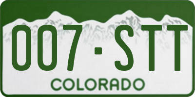 CO license plate 007STT