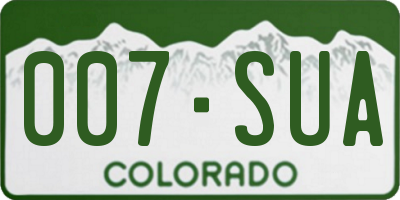 CO license plate 007SUA