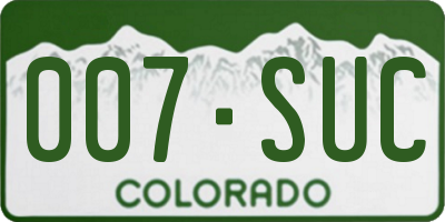 CO license plate 007SUC