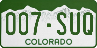CO license plate 007SUQ