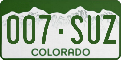 CO license plate 007SUZ