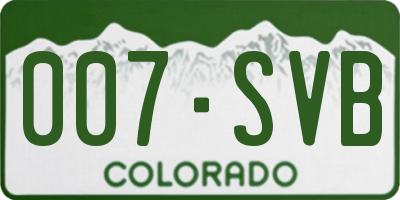 CO license plate 007SVB