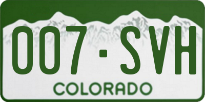 CO license plate 007SVH