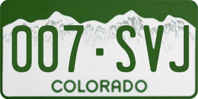 CO license plate 007SVJ
