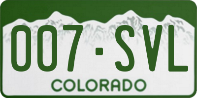 CO license plate 007SVL