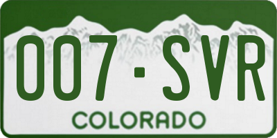 CO license plate 007SVR