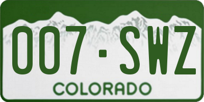 CO license plate 007SWZ